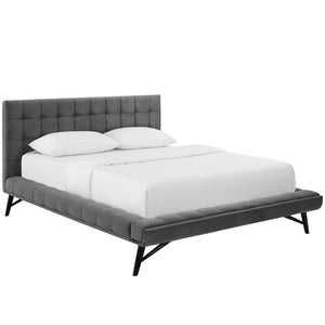 ModwayModway Julia Queen Biscuit Tufted Performance Velvet Platform Bed MOD-6008 MOD-6008-GRY- BetterPatio.com