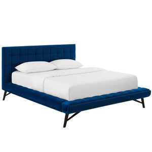 ModwayModway Julia Queen Biscuit Tufted Performance Velvet Platform Bed MOD-6008 MOD-6008-NAV- BetterPatio.com