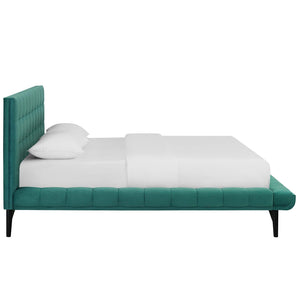 ModwayModway Julia Queen Biscuit Tufted Performance Velvet Platform Bed MOD-6008 MOD-6008-TEA- BetterPatio.com