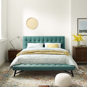 ModwayModway Julia Queen Biscuit Tufted Performance Velvet Platform Bed MOD-6008 MOD-6008-TEA- BetterPatio.com