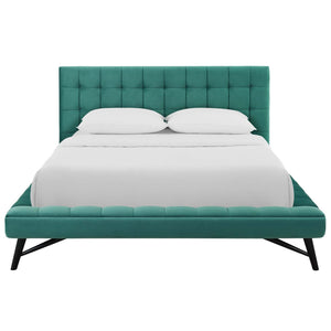 ModwayModway Julia Queen Biscuit Tufted Performance Velvet Platform Bed MOD-6008 MOD-6008-TEA- BetterPatio.com