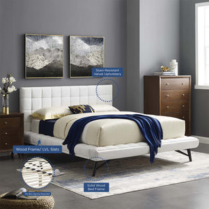 ModwayModway Julia Queen Biscuit Tufted Performance Velvet Platform Bed MOD-6008 MOD-6008-WHI- BetterPatio.com