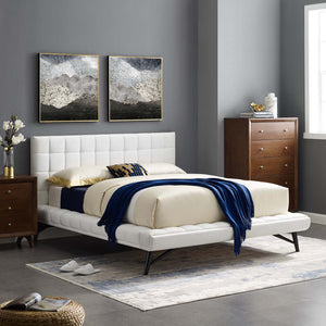 ModwayModway Julia Queen Biscuit Tufted Performance Velvet Platform Bed MOD-6008 MOD-6008-WHI- BetterPatio.com