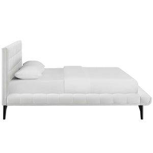 ModwayModway Julia Queen Biscuit Tufted Performance Velvet Platform Bed MOD-6008 MOD-6008-WHI- BetterPatio.com