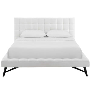 ModwayModway Julia Queen Biscuit Tufted Performance Velvet Platform Bed MOD-6008 MOD-6008-WHI- BetterPatio.com