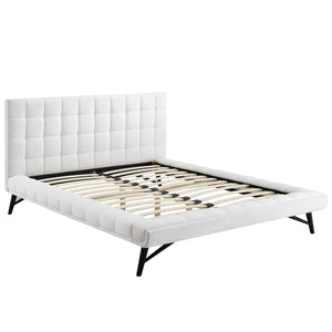 ModwayModway Julia Queen Biscuit Tufted Performance Velvet Platform Bed MOD-6008 MOD-6008-WHI- BetterPatio.com