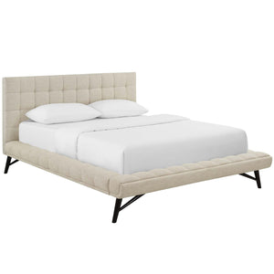 ModwayModway Julia Queen Biscuit Tufted Upholstered Fabric Platform Bed MOD-6007 MOD-6007-BEI- BetterPatio.com