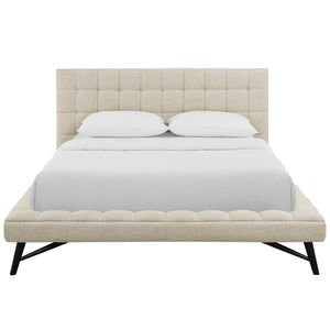 ModwayModway Julia Queen Biscuit Tufted Upholstered Fabric Platform Bed MOD-6007 MOD-6007-BEI- BetterPatio.com