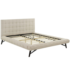 ModwayModway Julia Queen Biscuit Tufted Upholstered Fabric Platform Bed MOD-6007 MOD-6007-BEI- BetterPatio.com