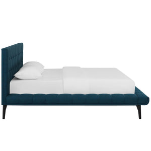 ModwayModway Julia Queen Biscuit Tufted Upholstered Fabric Platform Bed MOD-6007 MOD-6007-BLU- BetterPatio.com