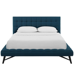 ModwayModway Julia Queen Biscuit Tufted Upholstered Fabric Platform Bed MOD-6007 MOD-6007-BLU- BetterPatio.com