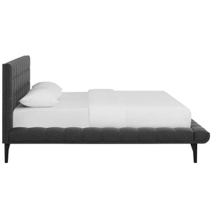 ModwayModway Julia Queen Biscuit Tufted Upholstered Fabric Platform Bed MOD-6007 MOD-6007-GRY- BetterPatio.com