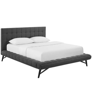 ModwayModway Julia Queen Biscuit Tufted Upholstered Fabric Platform Bed MOD-6007 MOD-6007-GRY- BetterPatio.com