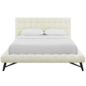 ModwayModway Julia Queen Biscuit Tufted Upholstered Fabric Platform Bed MOD-6007 MOD-6007-IVO- BetterPatio.com