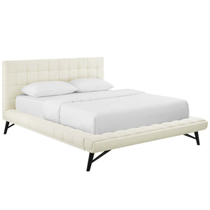 ModwayModway Julia Queen Biscuit Tufted Upholstered Fabric Platform Bed MOD-6007 MOD-6007-IVO- BetterPatio.com