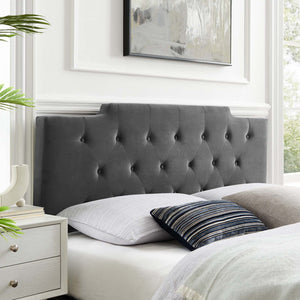 ModwayModway Juliet Tufted King/California King Performance Velvet Headboard MOD-6186 MOD-6186-CHA- BetterPatio.com