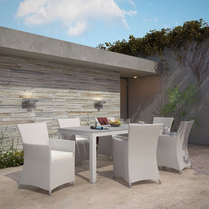 ModwayModway Junction 7 Piece Outdoor Patio Dining Set EEI-1750 EEI-1750-GRY-WHI-SET- BetterPatio.com
