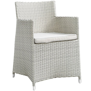 ModwayModway Junction Dining Outdoor Patio Armchair EEI-1505 EEI-1505-GRY-WHI- BetterPatio.com