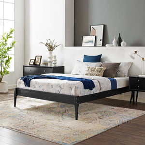 ModwayModway June Full Wood Platform Bed Frame MOD-6245 MOD-6245-BLK- BetterPatio.com