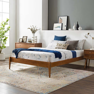 ModwayModway June Full Wood Platform Bed Frame MOD-6245 MOD-6245-WAL- BetterPatio.com