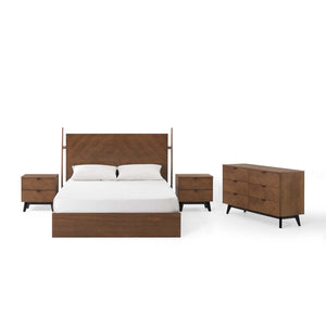 ModwayModway Kali 4-Piece Bedroom Set MOD-6298 MOD-6298-WAL-SET- BetterPatio.com