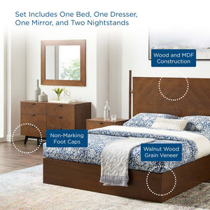 ModwayModway Kali 5-Piece Bedroom Set MOD-6297 MOD-6297-WAL-SET- BetterPatio.com