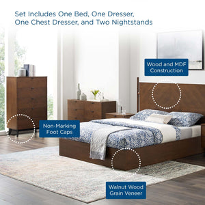 ModwayModway Kali 5-Piece Bedroom Set MOD-6419 MOD-6419-WAL-SET- BetterPatio.com