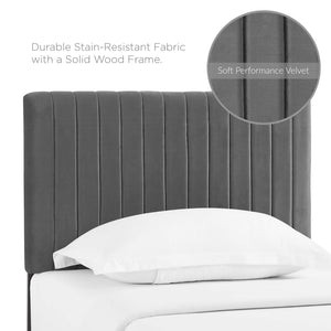 ModwayModway Keira Twin Performance Velvet Headboard MOD-6093 MOD-6093-GRY- BetterPatio.com