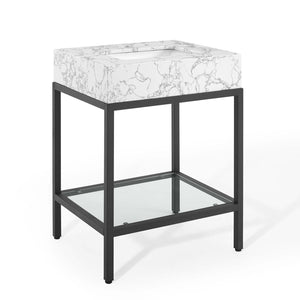 ModwayModway Kingsley 26" Black Stainless Steel Bathroom Vanity EEI-3996 EEI-3996-BLK-WHI- BetterPatio.com