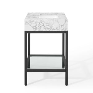 ModwayModway Kingsley 26" Black Stainless Steel Bathroom Vanity EEI-3996 EEI-3996-BLK-WHI- BetterPatio.com