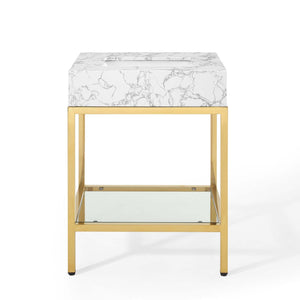 ModwayModway Kingsley 26" Gold Stainless Steel Bathroom Vanity EEI-3995 EEI-3995-GLD-WHI- BetterPatio.com