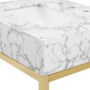 ModwayModway Kingsley 26" Gold Stainless Steel Bathroom Vanity EEI-3995 EEI-3995-GLD-WHI- BetterPatio.com