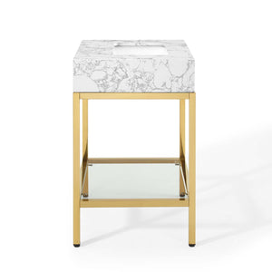 ModwayModway Kingsley 26" Gold Stainless Steel Bathroom Vanity EEI-3995 EEI-3995-GLD-WHI- BetterPatio.com