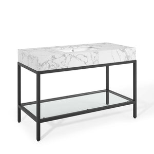 ModwayModway Kingsley 50" Black Stainless Steel Bathroom Vanity EEI-4000 EEI-4000-BLK-WHI- BetterPatio.com