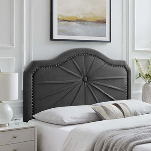 ModwayModway Kristin Pleated Performance Velvet King/California King Headboard MOD-6351 MOD-6351-CHA- BetterPatio.com