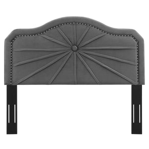 ModwayModway Kristin Pleated Performance Velvet King/California King Headboard MOD-6351 MOD-6351-CHA- BetterPatio.com