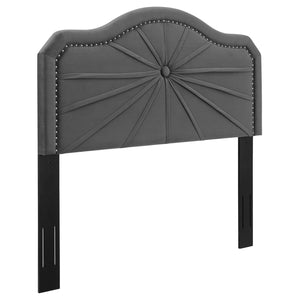 ModwayModway Kristin Pleated Performance Velvet King/California King Headboard MOD-6351 MOD-6351-CHA- BetterPatio.com