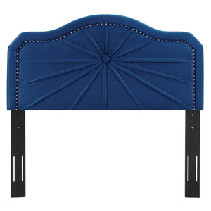 ModwayModway Kristin Pleated Performance Velvet King/California King Headboard MOD-6351 MOD-6351-NAV- BetterPatio.com