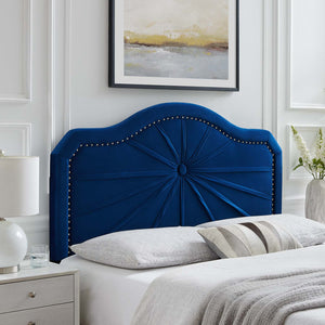 ModwayModway Kristin Pleated Performance Velvet King/California King Headboard MOD-6351 MOD-6351-NAV- BetterPatio.com