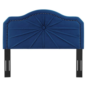 ModwayModway Kristin Pleated Performance Velvet King/California King Headboard MOD-6351 MOD-6351-NAV- BetterPatio.com