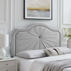 ModwayModway Kristin Pleated Performance Velvet Twin Headboard MOD-6349 MOD-6349-LGR- BetterPatio.com