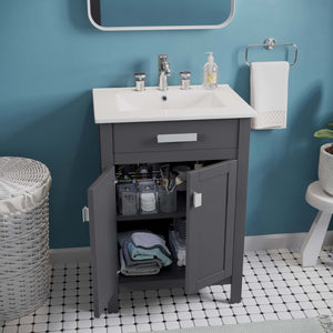 ModwayModway Laguna 24" Bathroom Vanity EEI-5154 EEI-5154-GRY-WHI- BetterPatio.com