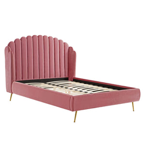 ModwayModway Lana Queen Performance Velvet Wingback Platform Bed MOD-6282 MOD-6282-DUS- BetterPatio.com