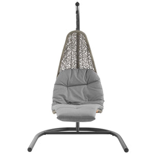 ModwayModway Landscape Hanging Chaise Lounge Outdoor Patio Swing Chair EEI-2952 EEI-2952-LGR-GRY- BetterPatio.com