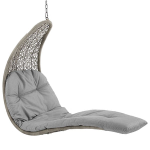 ModwayModway Landscape Hanging Chaise Lounge Outdoor Patio Swing Chair EEI-2952 EEI-2952-LGR-GRY- BetterPatio.com