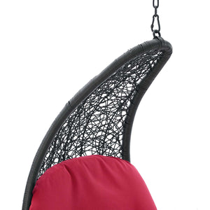 ModwayModway Landscape Outdoor Patio Hanging Chaise Lounge Outdoor Patio Swing Chair EEI-4589 EEI-4589-LGR-RED- BetterPatio.com