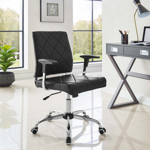 ModwayModway Lattice Vinyl Office Chair EEI-1247 EEI-1247-BLK- BetterPatio.com