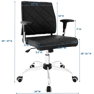 ModwayModway Lattice Vinyl Office Chair EEI-1247 EEI-1247-BLK- BetterPatio.com