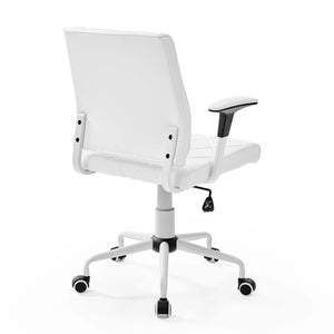 ModwayModway Lattice Vinyl Office Chair EEI-1247 EEI-1247-WHI- BetterPatio.com