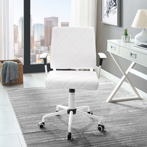 ModwayModway Lattice Vinyl Office Chair EEI-1247 EEI-1247-WHI- BetterPatio.com